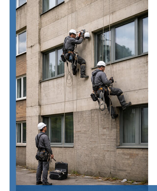 Монтаж фасадных камер видеонаблюдения в Барнауле под ключ
