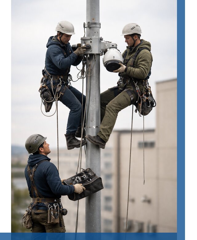 Установка видеокамер на мачте в Барнауле от 8599 р. | ВЫСОТНИК-Брн