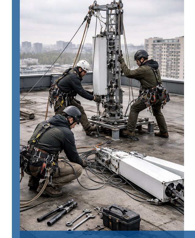 Демонтаж антенн на крыше зданий в Барнауле с гарантией