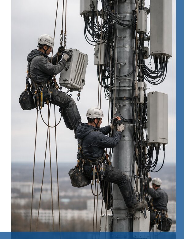 Монтаж оборудования связи на мачте в Барнауле от 7587 р. | ВЫСОТНИК-Брн
