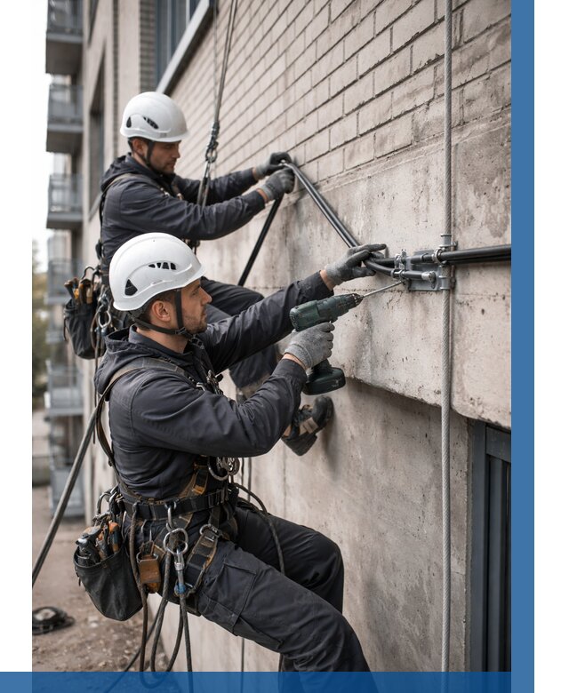 Крепление кабеля на фасаде в Барнауле от 354 р. | ВЫСОТНИК-Брн