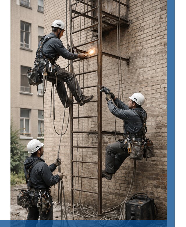 Ремонт пожарной лестницы в Барнауле от 7587 р. | ВЫСОТНИК-Брн