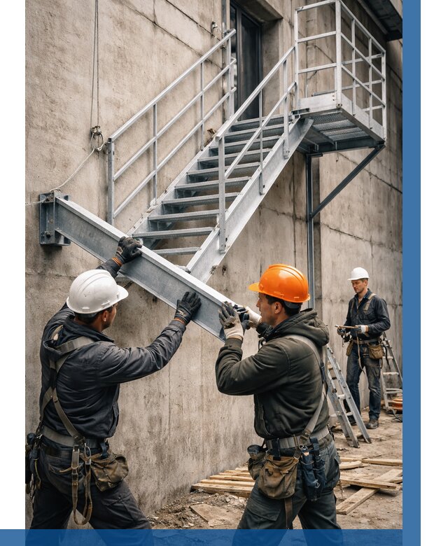 Монтаж металлических лестниц в Барнауле от 15174 р. | ВЫСОТНИК-Брн