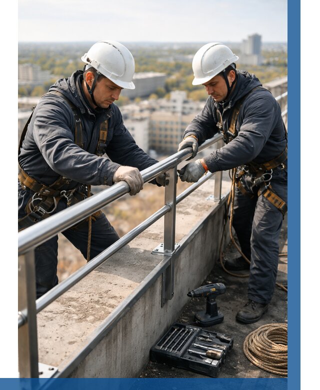 Монтаж перил на высоте в Барнауле от 2529 р. | ВЫСОТНИК-Брн