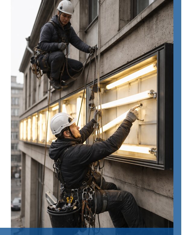Замена ламп в вывеске в Барнауле под ключ от 3541 р. | ВЫСОТНИК-Брн