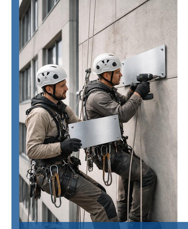 Монтаж табличек и указателей в Барнауле для зданий и сооружений