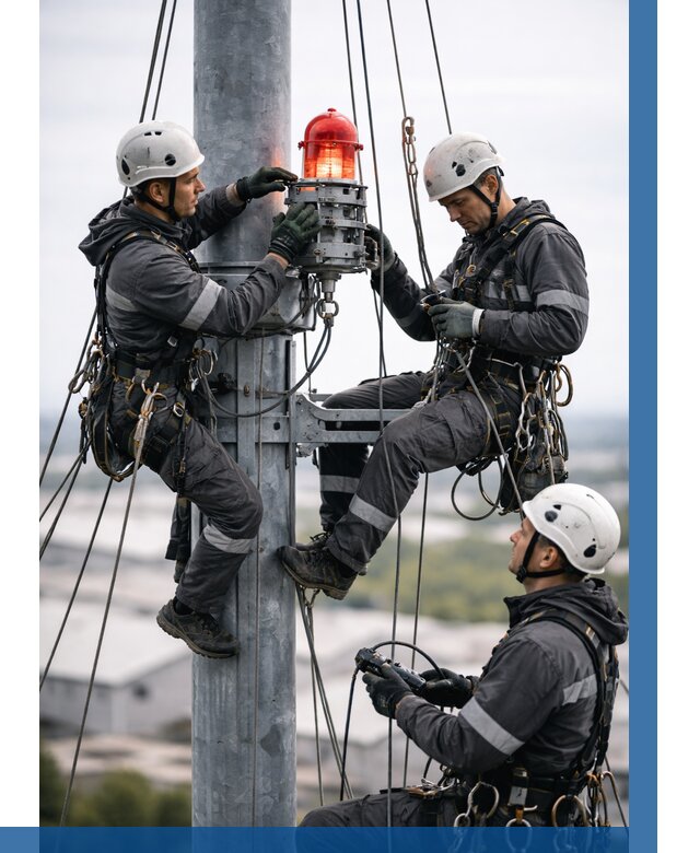 Монтаж заградительных огней в Барнауле от 8599 р. | ВЫСОТНИК-Брн