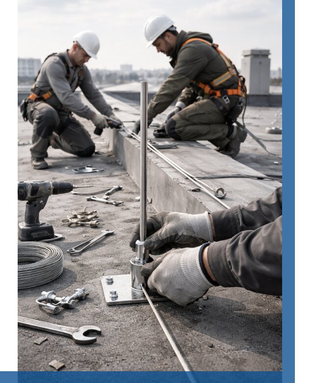 Монтаж молниезащиты на кровле в Барнауле цена от 25290 р. | ВЫСОТНИК-Брн