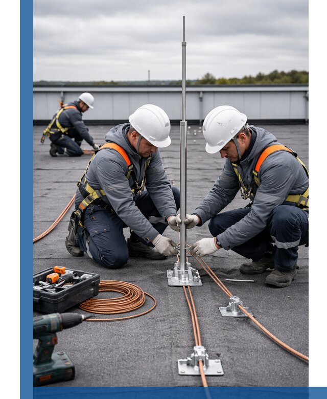 Монтаж молниезащиты на кровле в Барнауле под ключ с гарантией