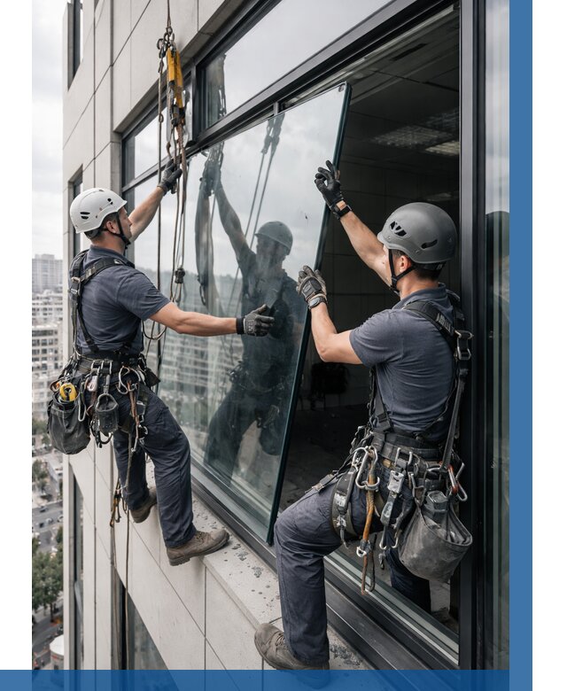 Замена стеклопакетов на высоте в Барнауле от 5564 р. | ВЫСОТНИК-Брн