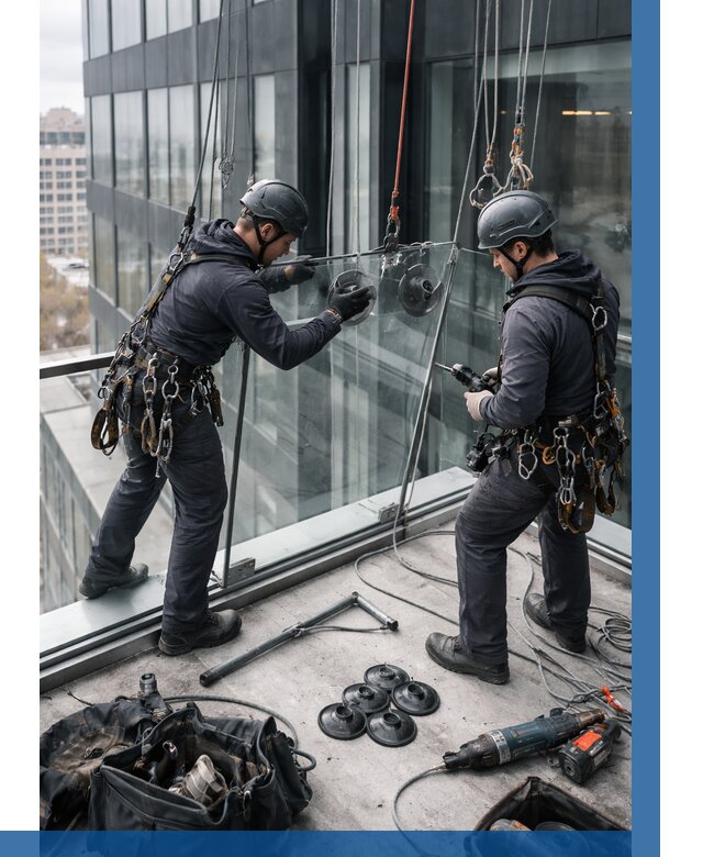 Монтаж стеклянных ограждений в Барнауле от 2529 р. | ВЫСОТНИК-Брн