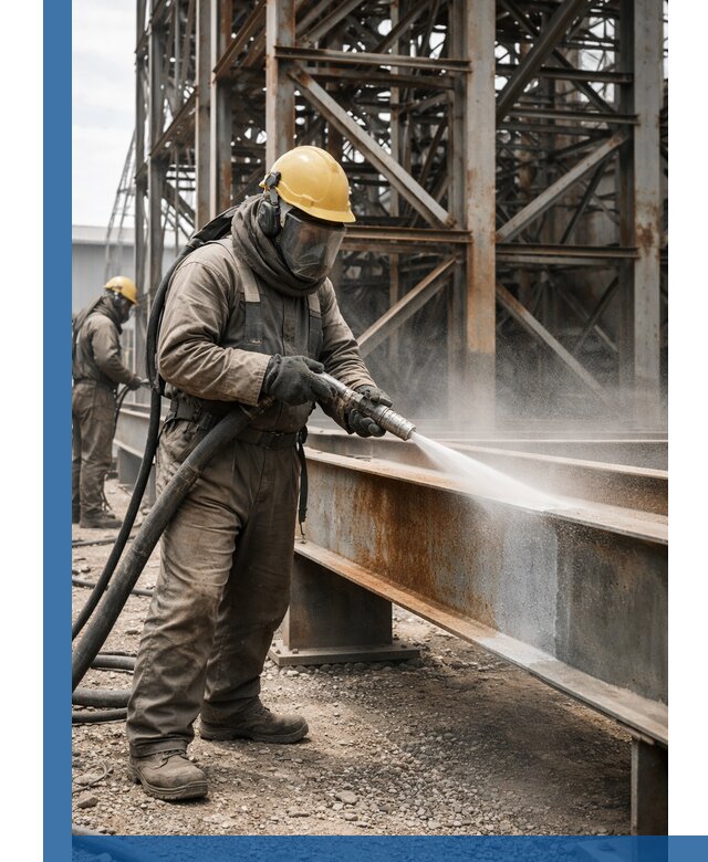 Пескоструйная очистка металлоконструкций в Барнауле промышленная