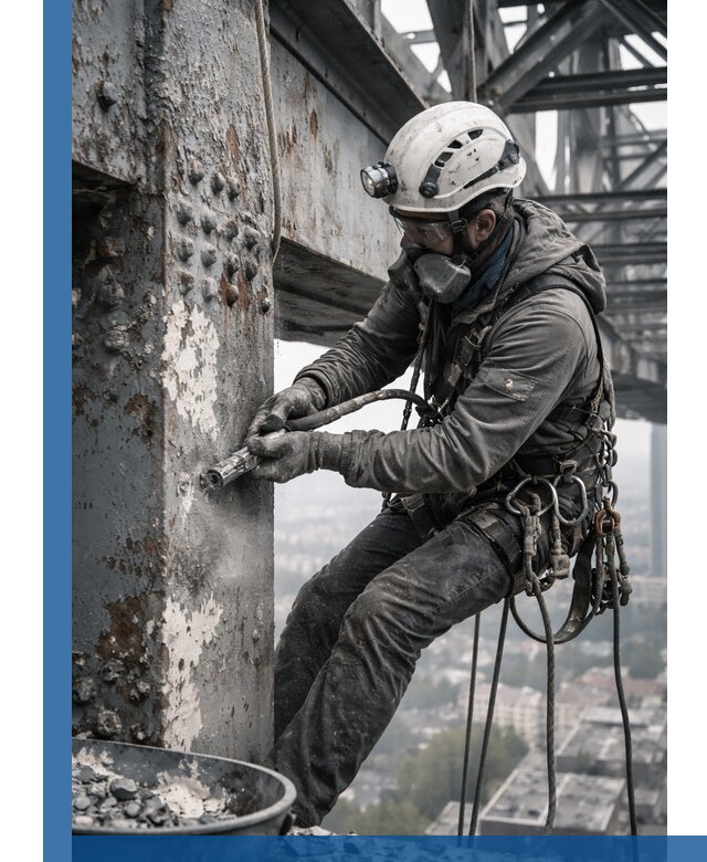 Удаление старой краски с металлических конструкций в Барнауле