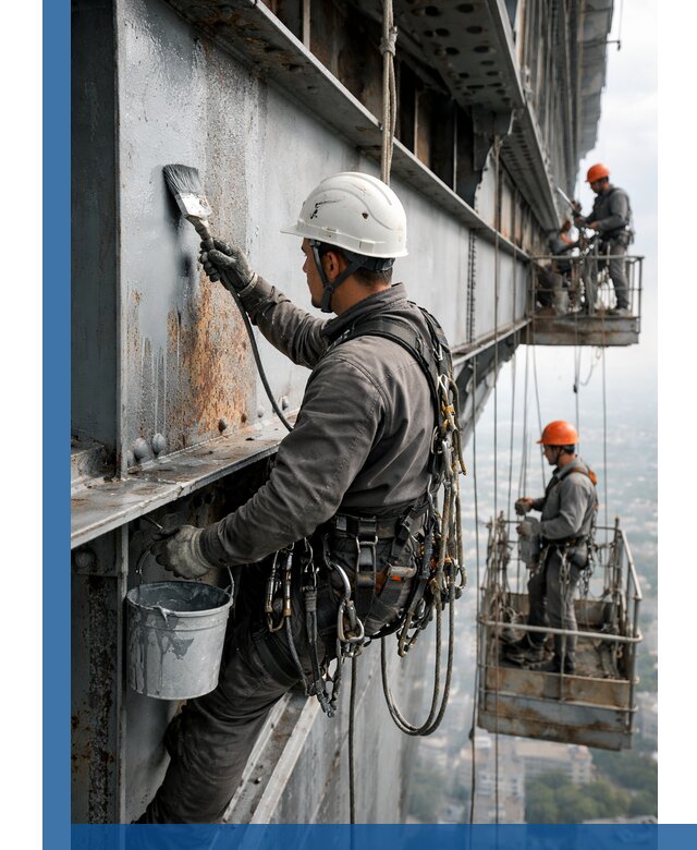 Покраска металлоконструкций на высоте в Барнауле профессионально