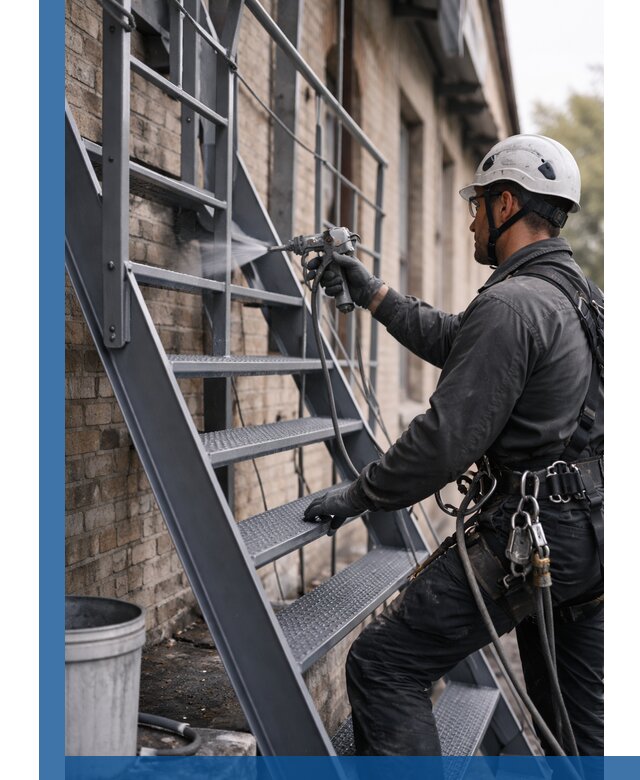 Покраска и антикоррозионная защита пожарных лестниц в Барнауле