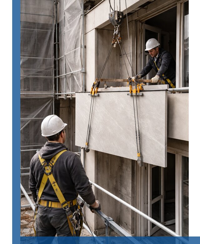 Подъем керамогранита на этаж в Барнауле грузчиками и техникой