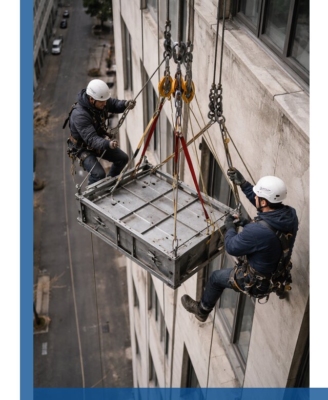 Спуск и подъем грузов по фасаду в Барнауле для зданий