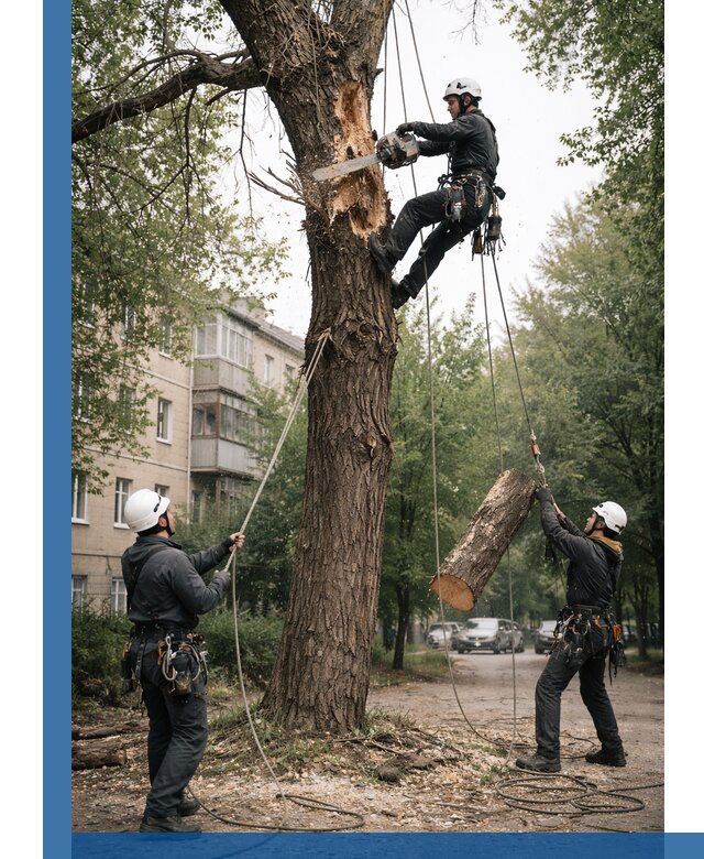 Срочное удаление аварийных деревьев в Барнауле с гарантией безопасности