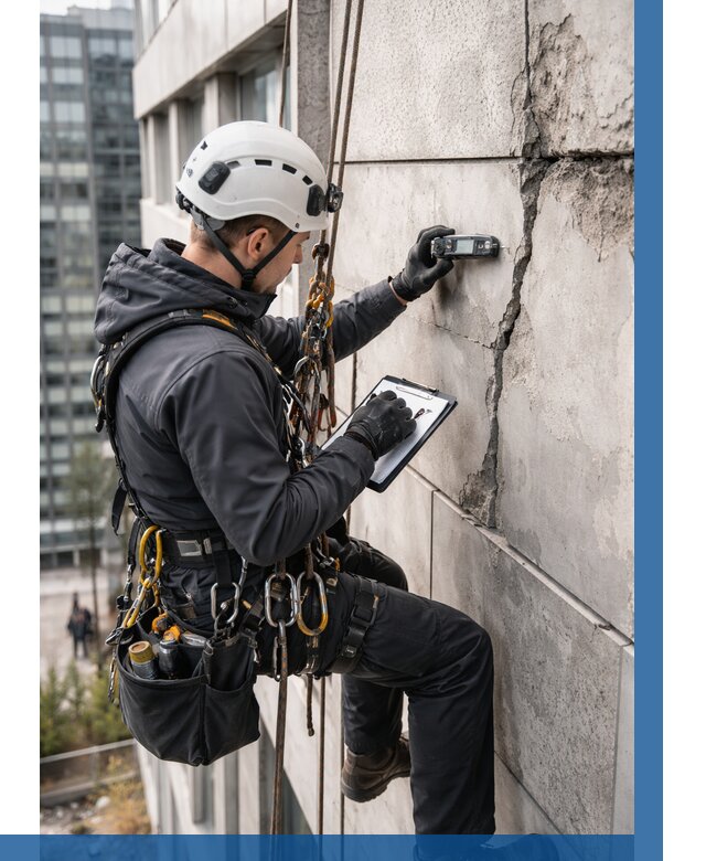 Обследование фасада альпинистами в Барнауле от 121 р. | ВЫСОТНИК-Брн