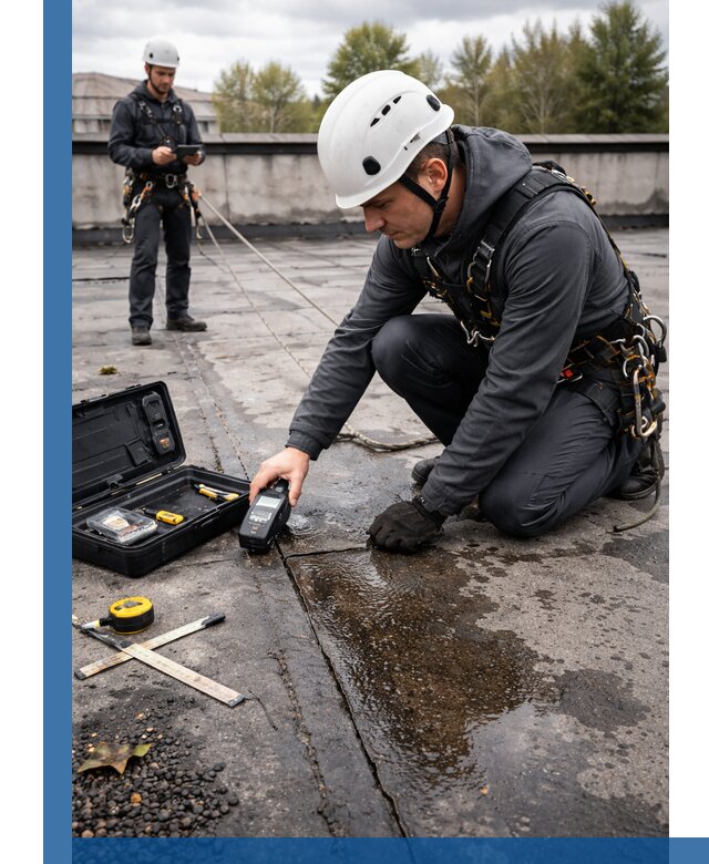 Обследование кровли на протечки и выявление дефектов в Барнауле