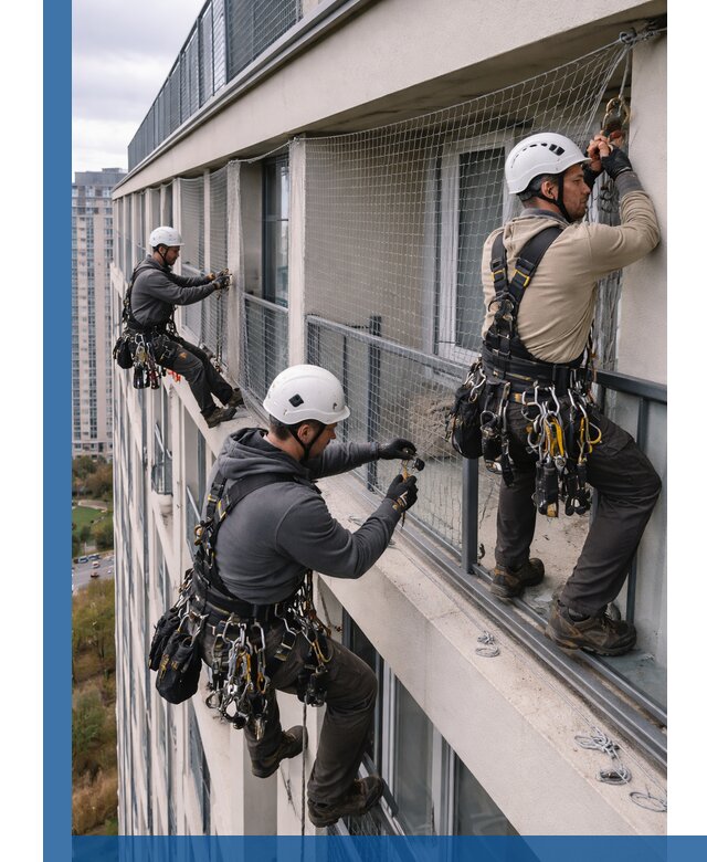 Профессиональный монтаж защитной сетки от птиц в Барнауле